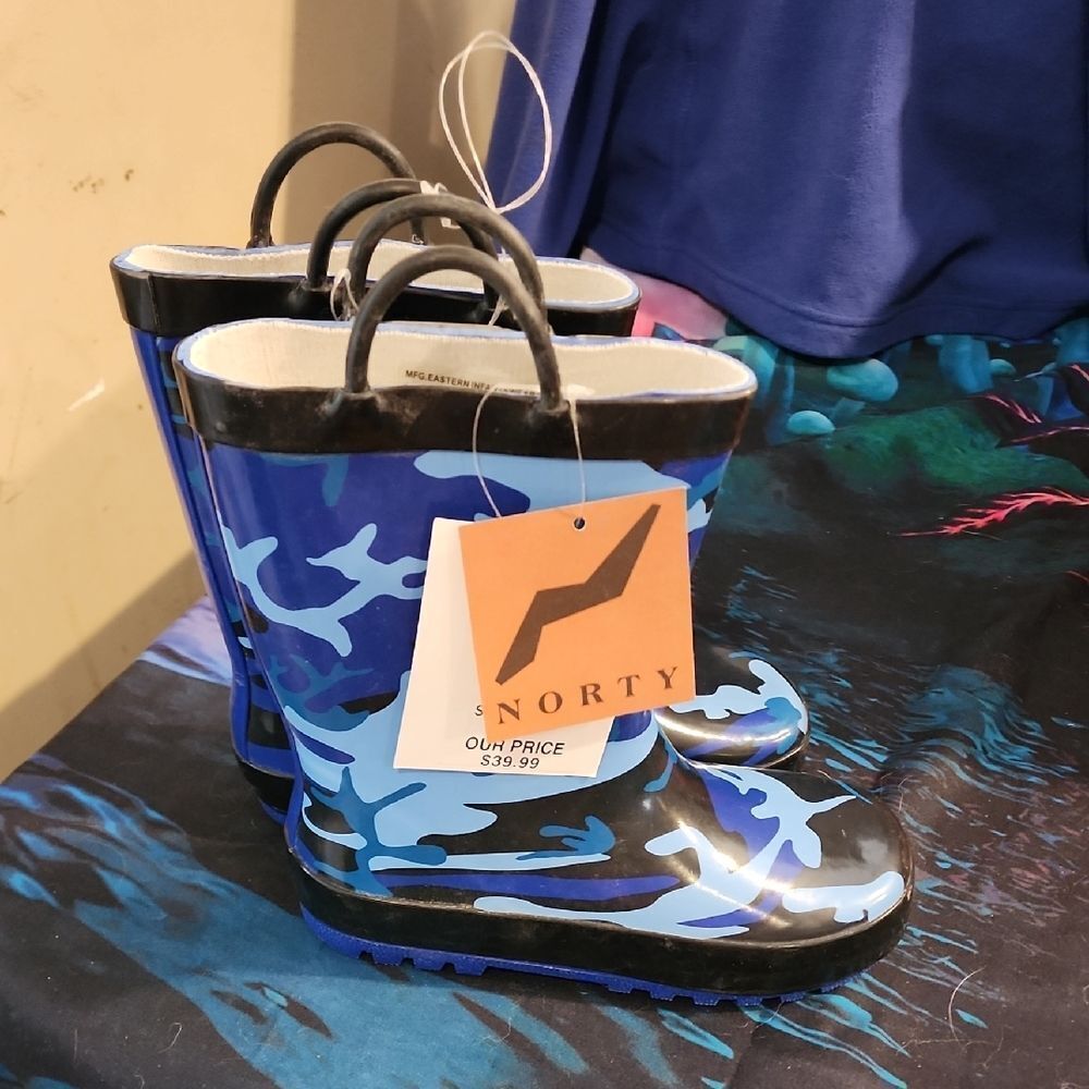 Norty Blue Camouflage Rain Boots 13